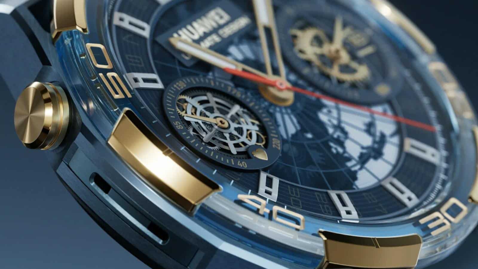 découvrez la huawei watch ultimate avec un design élégant en or et une finition pourpre raffinée, alliant style et technologie avancée pour une expérience unique.